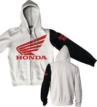 Load image into Gallery viewer, Honda Stamp Zip Hoodie White/black Xl
