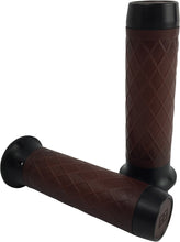 Load image into Gallery viewer, Leather Moto Grips Black/black Diamond
