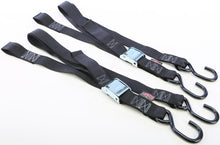 Load image into Gallery viewer, Tie-down Cam S-hook Soft-tye 1.5"x6' Black/orange Pair

