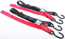 Load image into Gallery viewer, Tie-down Cam S-hook Soft-tye 1.5"x6' Black/orange Pair
