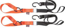 Load image into Gallery viewer, Tie-down Cam S-hook Soft-tye 1.5"x6' Black/orange Pair
