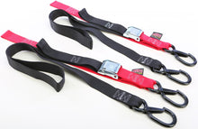 Load image into Gallery viewer, Tie-down Cam Sec Hook Soft-tye 1.5"x6' Black/orange Pair
