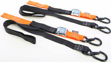 Load image into Gallery viewer, Tie-down Cam Sec Hook Soft-tye 1.5"x6' Black/orange Pair
