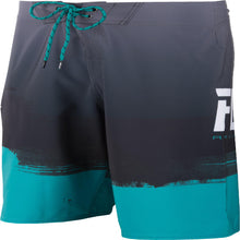 Load image into Gallery viewer, Fly Paint Slinger Boardshorts Black/teal Sz 38

