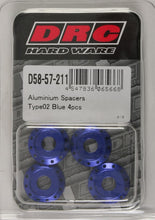 Load image into Gallery viewer, Aluminum Spacers Type 2 Titanium M6x12mm 4/pk
