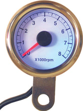 Load image into Gallery viewer, 48mm Mini Tachometer 8000 Rpm White Face
