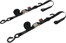 Load image into Gallery viewer, Tie-down Cam Sec Hook Soft-tye 1.5"x6' Black/orange Pair
